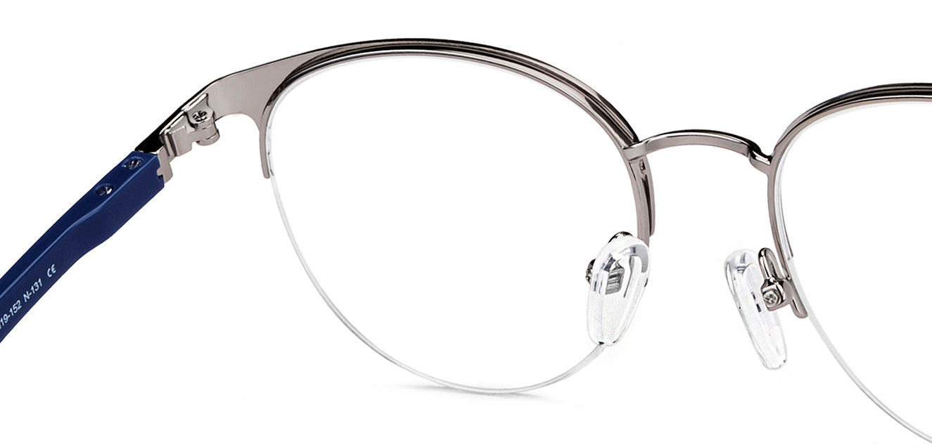 Gunmetal Round Half Rim Unisex Eyeglasses by Lenskart Air-148349