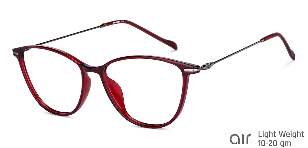 Red Cat Eye Full Rim Unisex Eyeglasses by Lenskart Air-149520