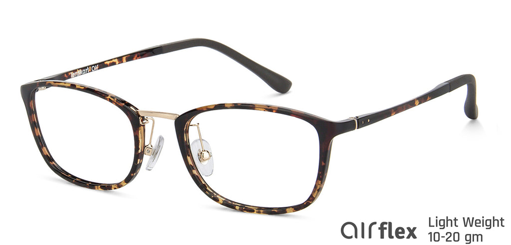 Brown Rectangle Full Rim Unisex Eyeglasses by Lenskart Air-143097