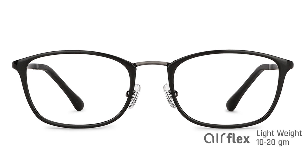 Black Rectangle Full Rim Unisex Eyeglasses by Lenskart Air Computer Glasses-147786