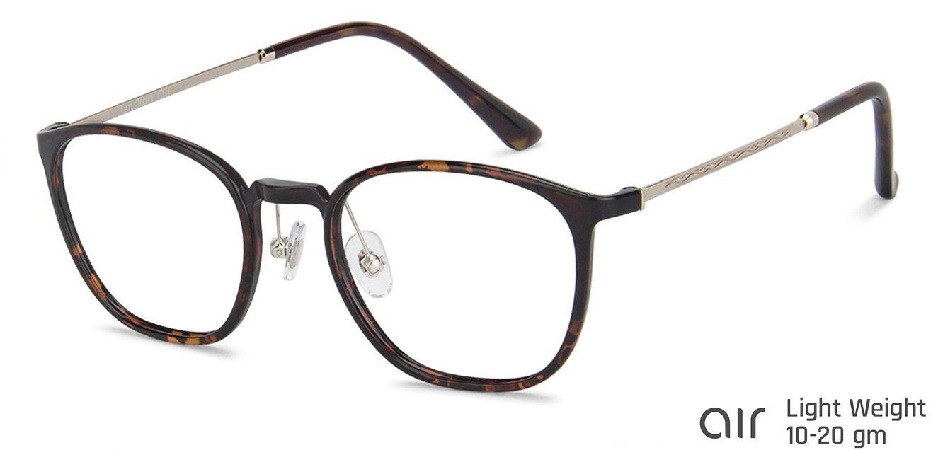Brown Rectangle Full Rim Unisex Eyeglasses by Lenskart Air Computer Glasses-147785