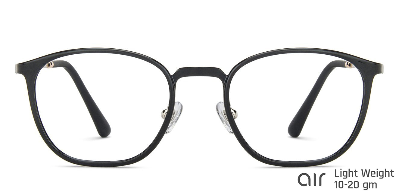 Black Rectangle Full Rim Unisex Eyeglasses by Lenskart Air Computer Glasses-147782