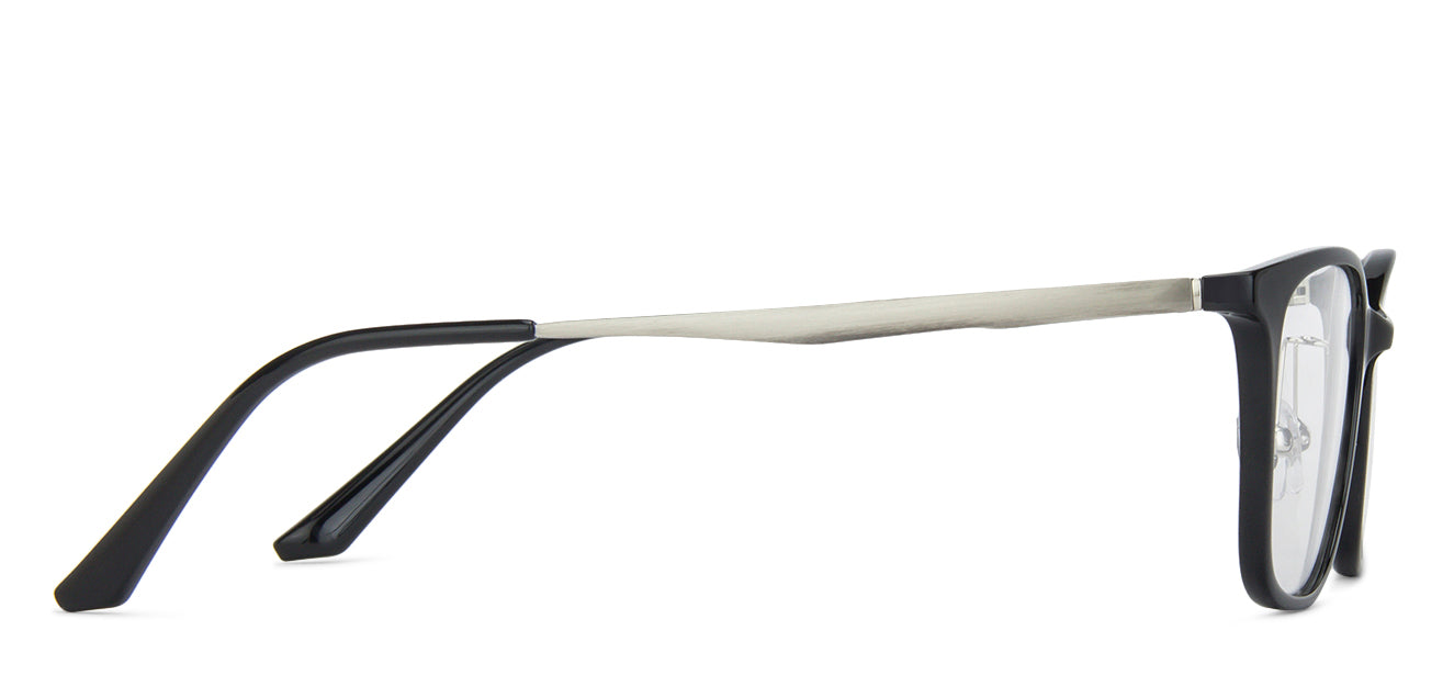 Black Rectangle Full Rim Wide Unisex Eyeglasses by Lenskart Air LA-143104