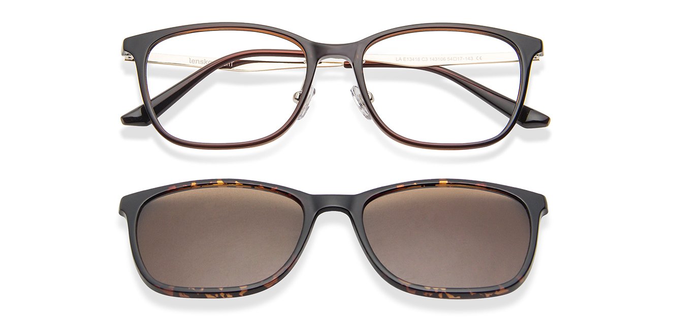 Brown Rectangle Full Rim Wide Unisex Eyeglasses by Lenskart Air LA-143106