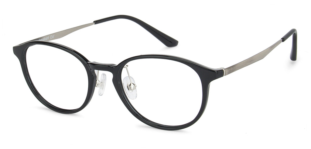 Black Round Full Rim Wide Unisex Eyeglasses by Lenskart Air LA-143107