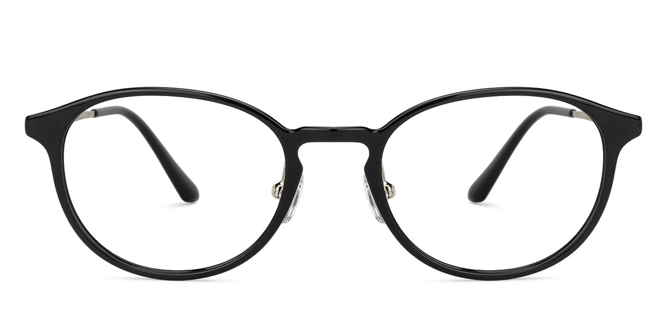 Black Round Full Rim Wide Unisex Eyeglasses by Lenskart Air LA-143107