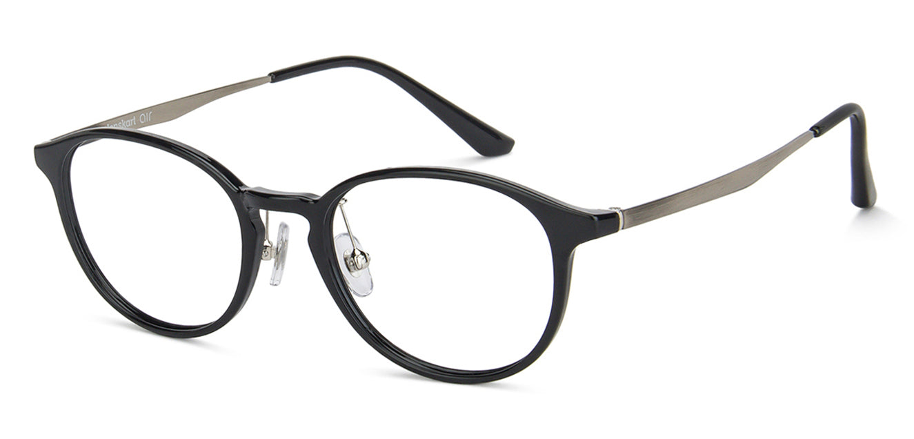 Black Round Full Rim Wide Unisex Eyeglasses by Lenskart Air LA-143109