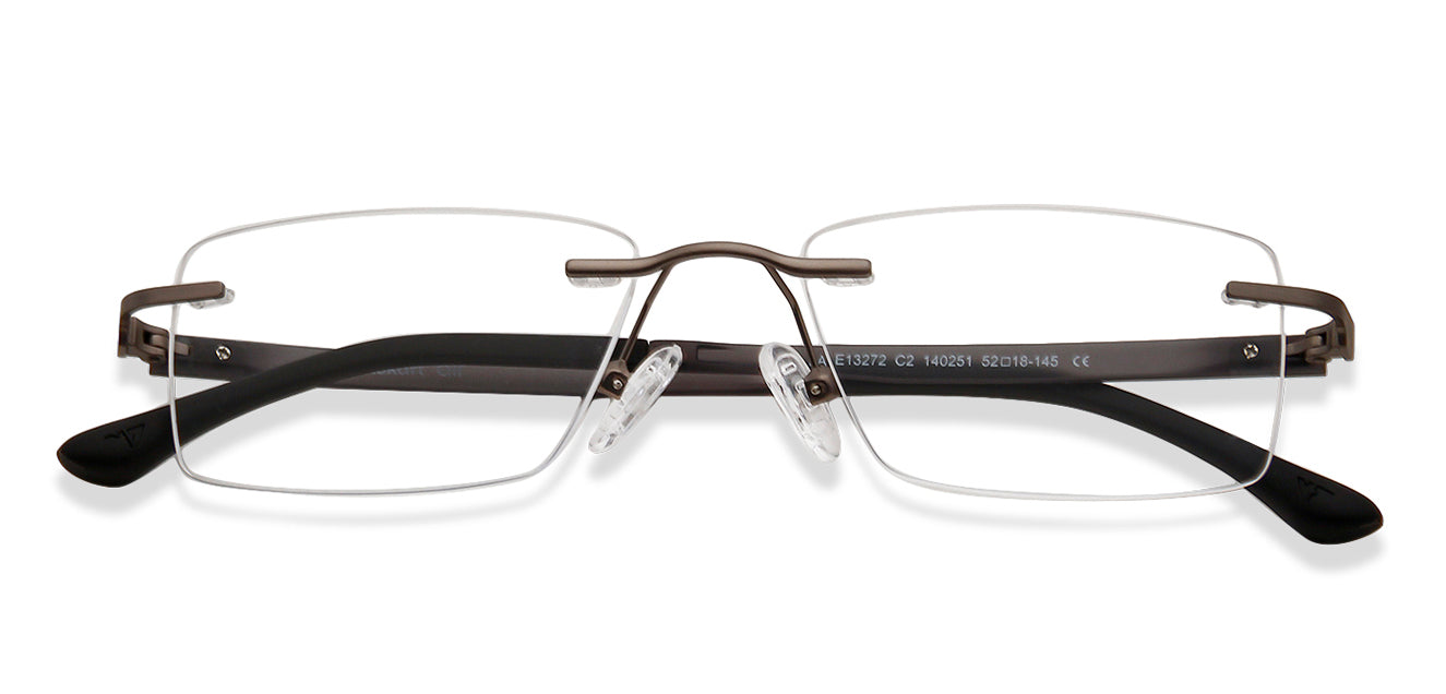 Silver Rectangle Rimless Unisex Eyeglasses by Lenskart Air Computer Glasses-147819
