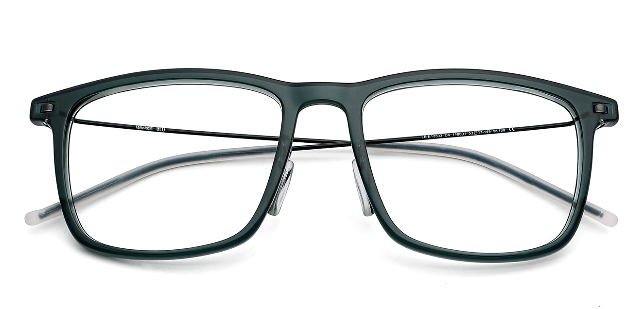 Green Wayfarer Full Rim Unisex Eyeglasses by Lenskart Blu-148601