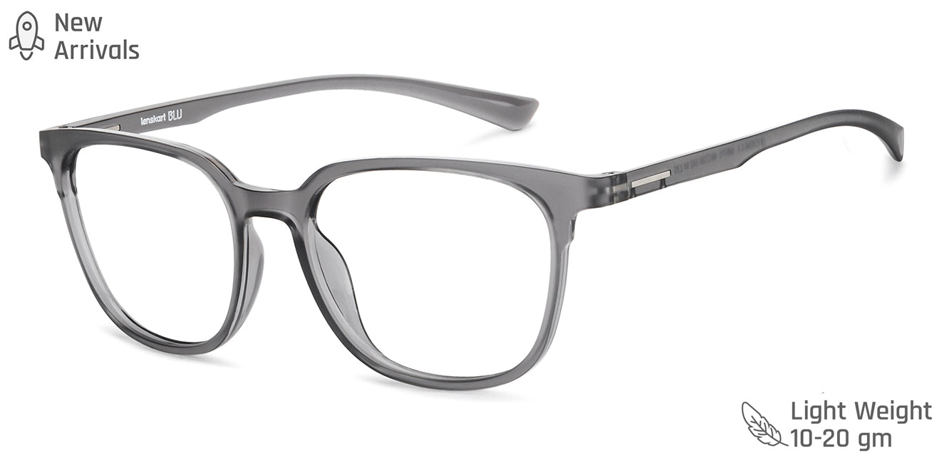 Grey Round Full Rim Unisex Eyeglasses by Lenskart Blu-149771