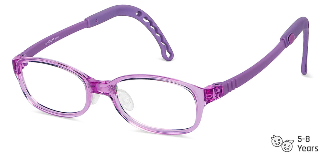 Purple Rectangle Full Rim  Kid Eyeglasses by Lenskart Junior-145583