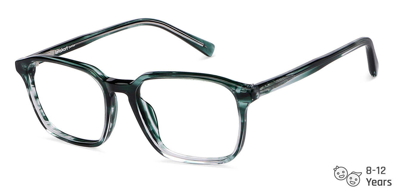 Green Square Full Rim  Kid Eyeglasses by Lenskart Junior-146682