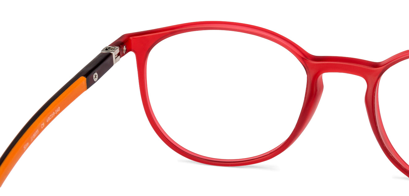 Red Round Full Rim Unisex Eyeglasses by John Jacobs Computer Glasses-142104