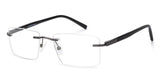 Gunmetal Rectangle Rimless Unisex Eyeglasses by Vincent Chase VC-134819