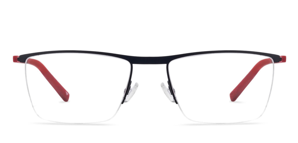 Black Rectangle Half Rim Unisex Eyeglasses by Lenskart Air Computer Glasses-134045