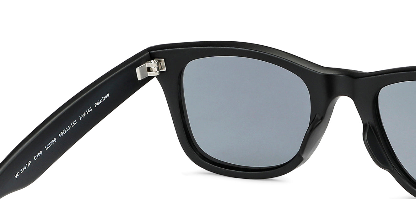 Black Wayfarer Full Rim Unisex Sunglasses by Vincent Chase Polarized-123886