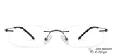 Gunmetal Rectangle Rimless Medium Unisex Eyeglasses by Vincent Chase-136606