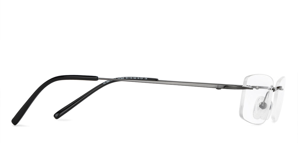 Gunmetal Rectangle Rimless Unisex Eyeglasses by Vincent Chase-147945