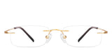 Gold Rectangle Rimless Unisex Eyeglasses by Vincent Chase-147946