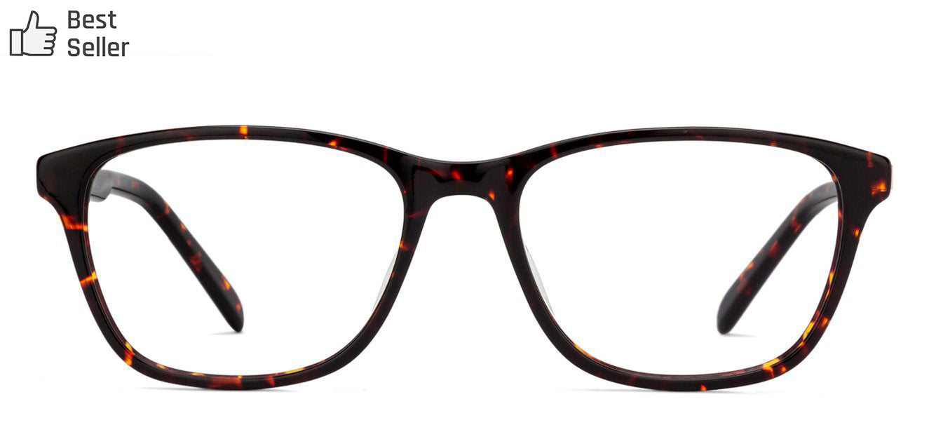Tortoise Rectangle Full Rim Medium Unisex Eyeglasses by Vincent Chase-128556