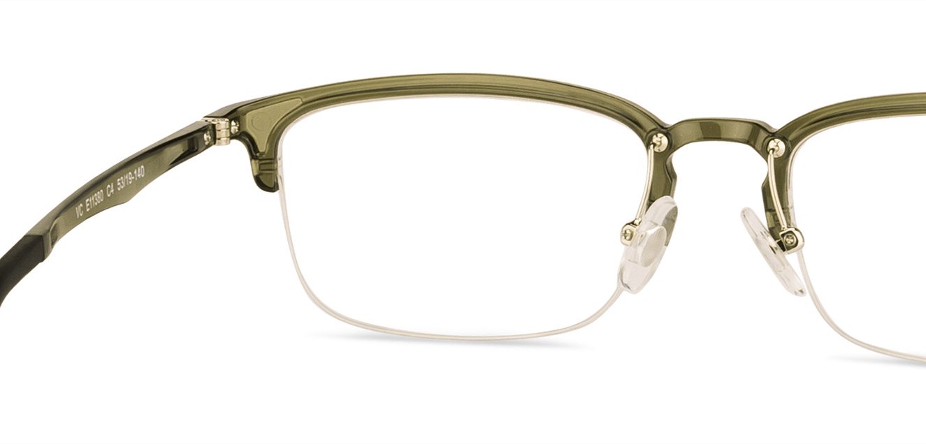 Green Rectangle Half Rim Unisex Eyeglasses by Lenskart Air Computer Glasses-148130