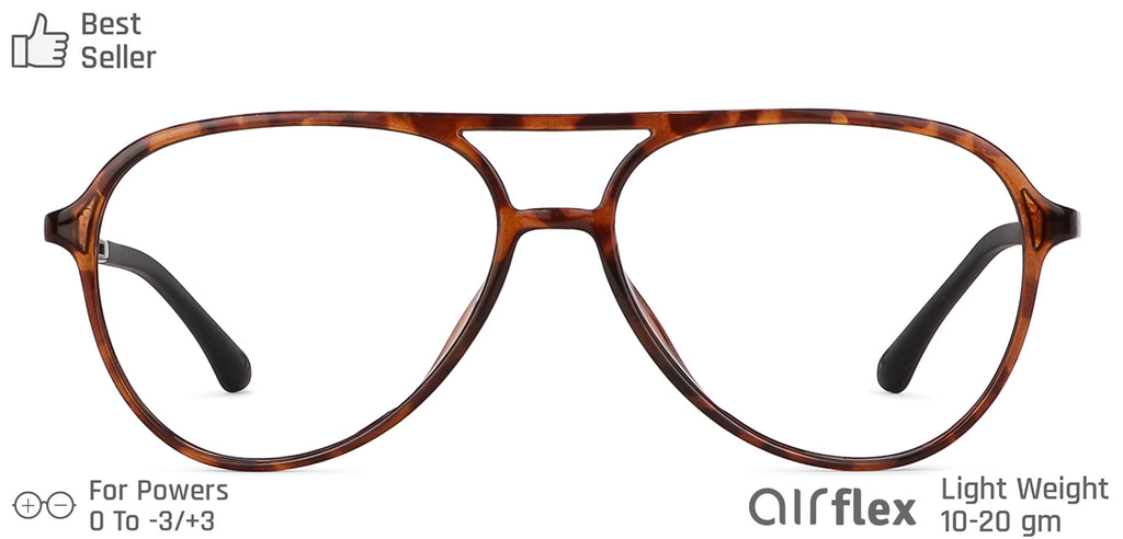 Brown Aviator Full Rim Unisex Eyeglasses by Lenskart Air Computer Glasses-147757