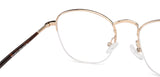 Gold Round Half Rim Unisex Eyeglasses by Vincent Chase Computer Glasses-146327