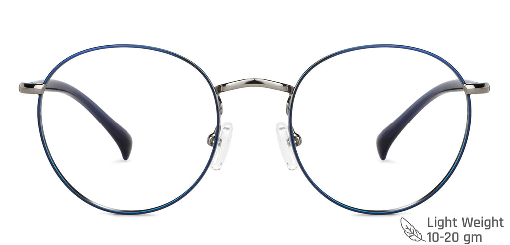 Blue Round Full Rim Unisex Eyeglasses by Vincent Chase-147943