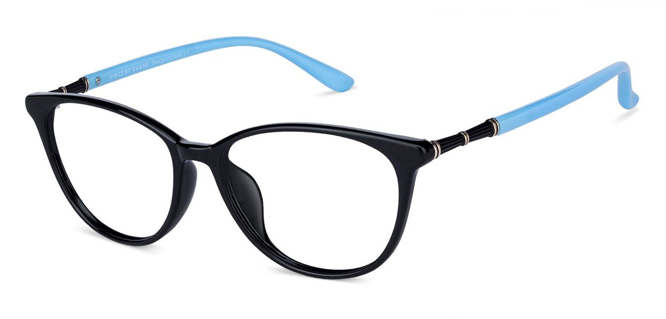 Black Cat Eye Full Rim Women Eyeglasses by Lenskart Air Computer Glasses-148102