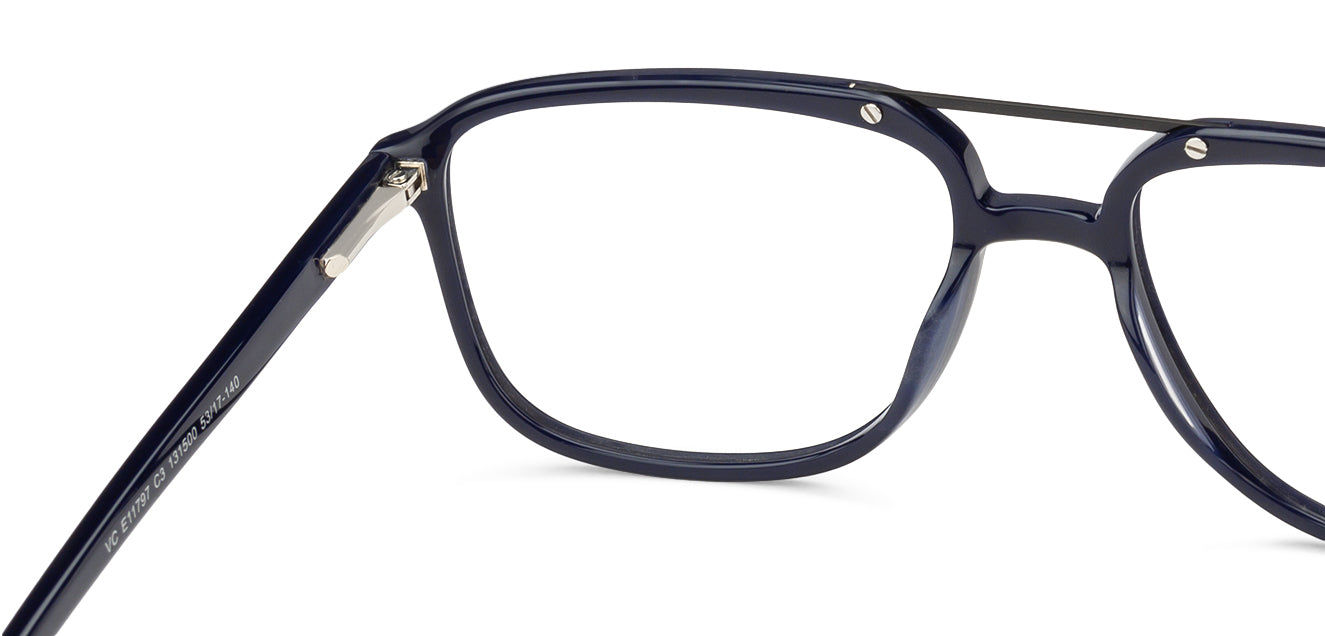 Blue Square Full Rim Medium Unisex Eyeglasses by Vincent Chase-131500
