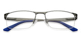 Gunmetal Rectangle Half Rim Unisex Eyeglasses by Vincent Chase Computer Glasses-142741