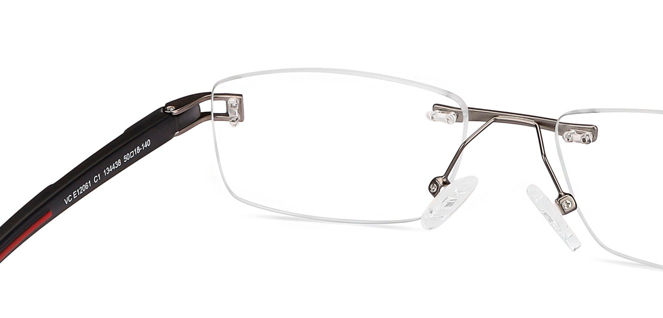 Grey Rectangle Rimless Unisex Eyeglasses by Lenskart Air Computer Glasses-148087