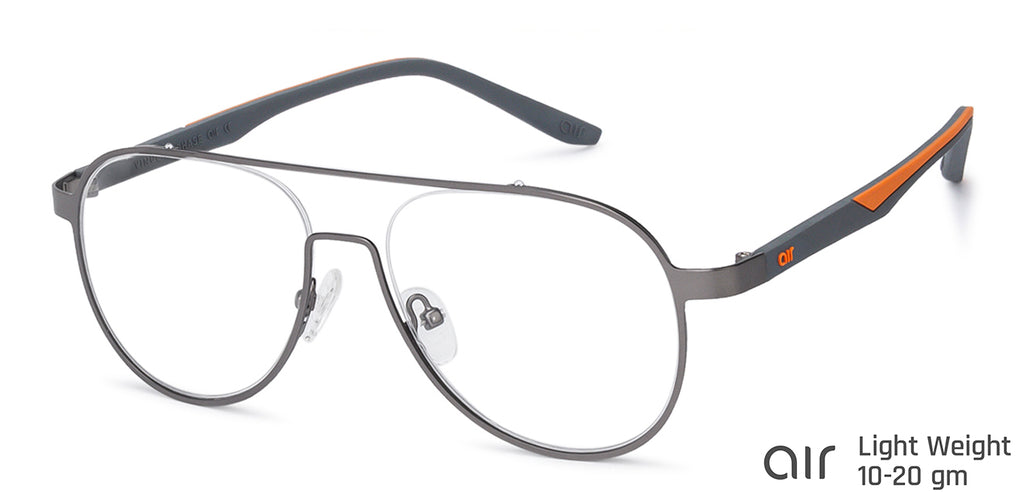 Grey Aviator Half Rim Unisex Eyeglasses by Lenskart Air Computer Glasses-142746