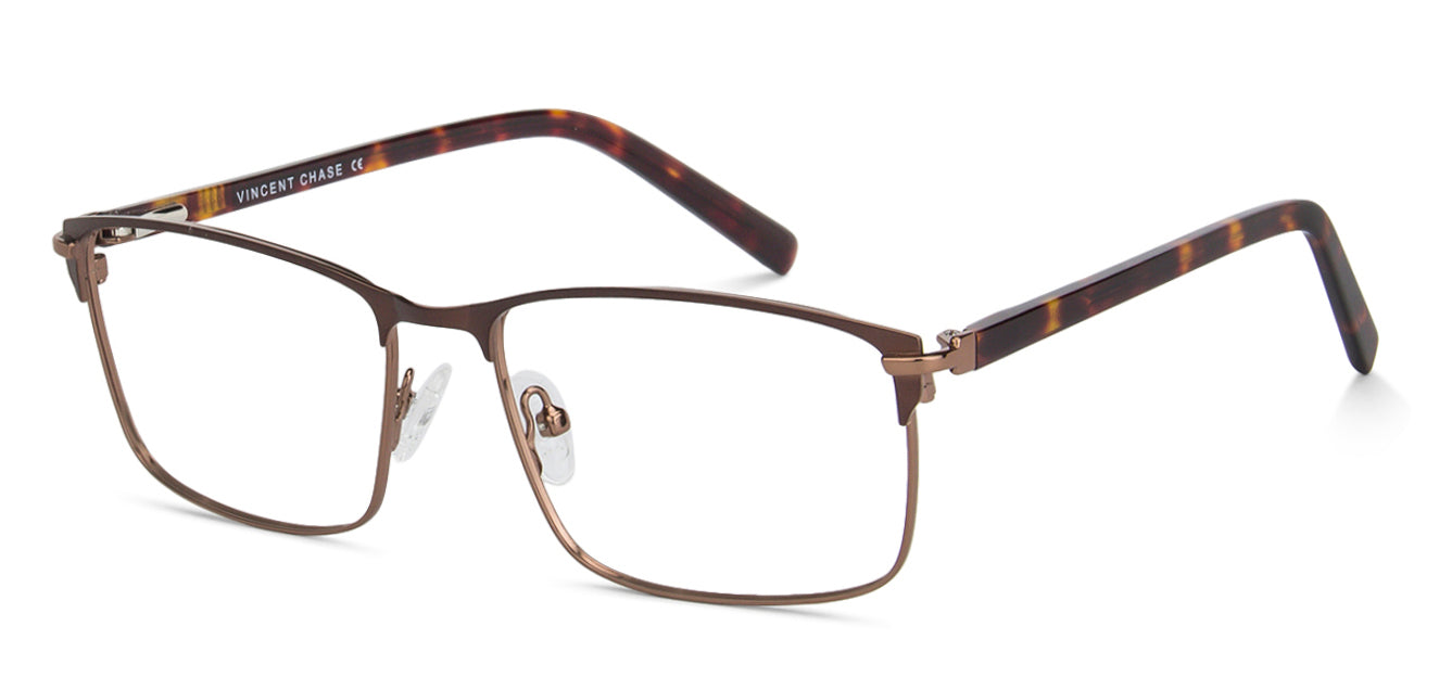 Brown Rectangle Full Rim Unisex Eyeglasses by Vincent Chase Computer Glasses-147523