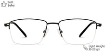 Load image into Gallery viewer, Black Rectangle Half Rim Medium Unisex Eyeglasses by Vincent Chase Online-134751