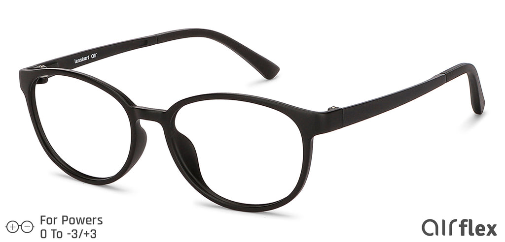 Black Round Full Rim Narrow Unisex Eyeglasses by Lenskart Air-136702