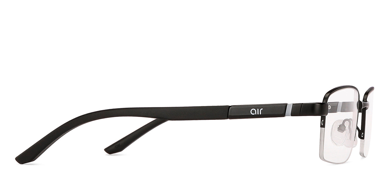Black Rectangle Half Rim Unisex Eyeglasses by Lenskart Air Computer Glasses-147974