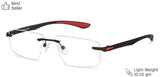 Black Rectangle Rimless Unisex Eyeglasses by Lenskart Air Computer Glasses-147968
