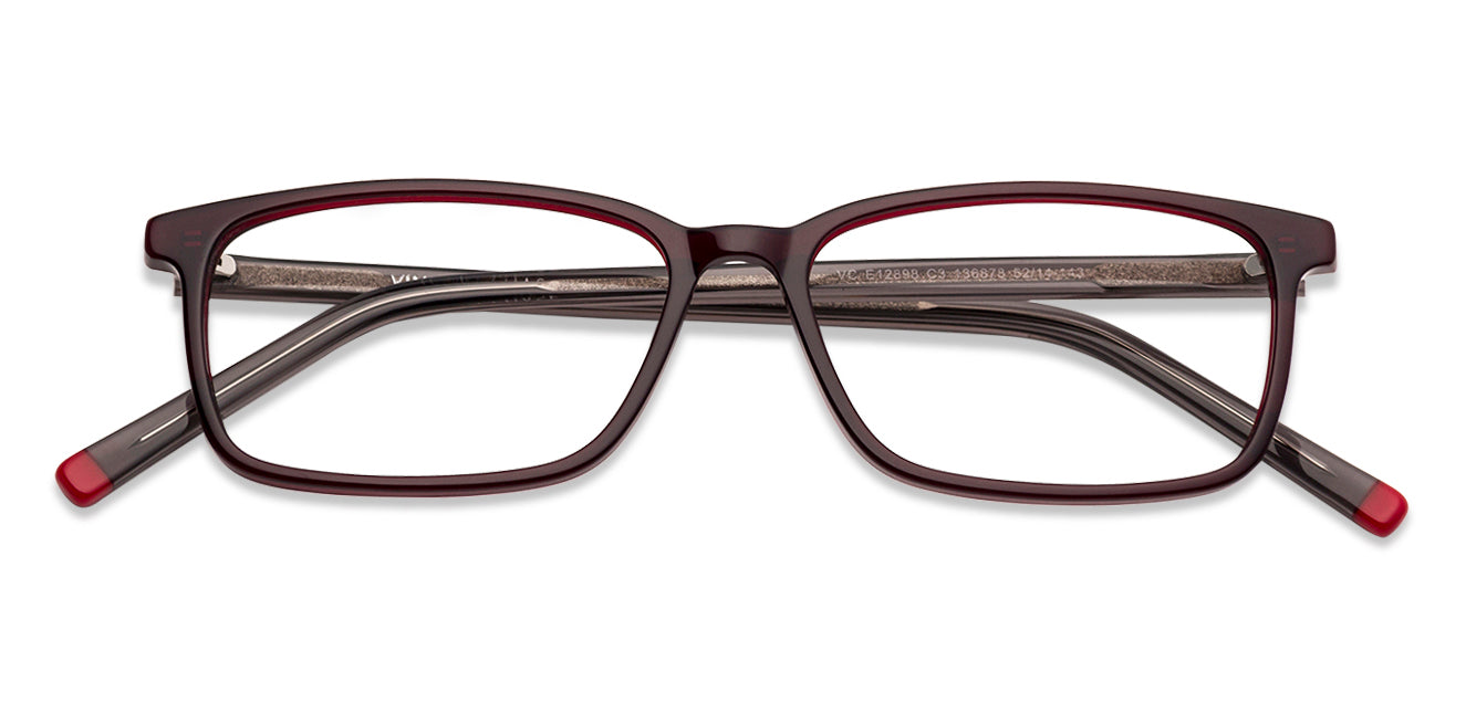 Red Rectangle Full Rim Unisex Eyeglasses by Vincent Chase-136878