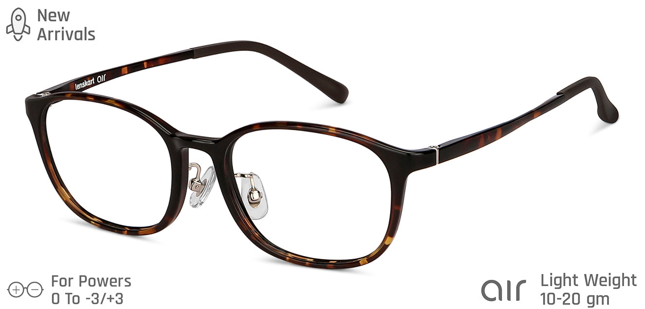 Brown Rectangle Full Rim Unisex Eyeglasses by Lenskart Air Computer Glasses-146745