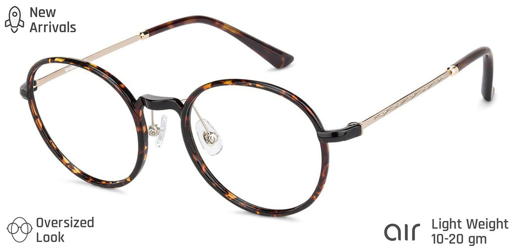 Brown Round Full Rim Medium Unisex Eyeglasses by Lenskart Air-137102