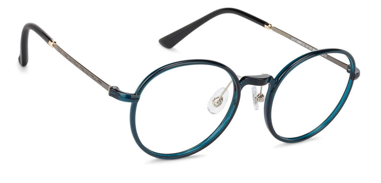 Blue Round Full Rim Unisex Eyeglasses by Lenskart Air Computer Glasses-146742