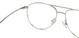 Silver Aviator Full Rim Unisex Eyeglasses by Vincent Chase Computer Glasses-144701