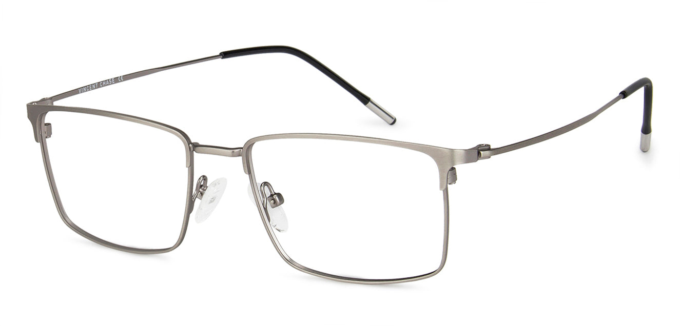 Silver Square Full Rim Unisex Eyeglasses by Vincent Chase Computer Glasses-144706