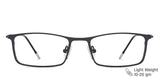 Black Rectangle Full Rim Extra Narrow Unisex Eyeglasses by Vincent Chase-138058