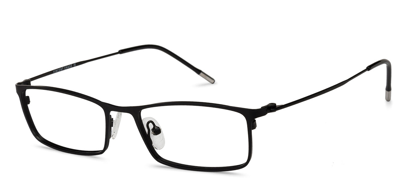 Black Rectangle Full Rim Extra Narrow Unisex Eyeglasses by Vincent Chase-138059
