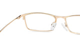 Gold Rectangle Full Rim Unisex Eyeglasses by Vincent Chase Computer Glasses-144710