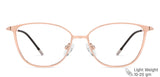 Gold Cat Eye Full Rim Women Eyeglasses by Vincent Chase Computer Glasses-143672