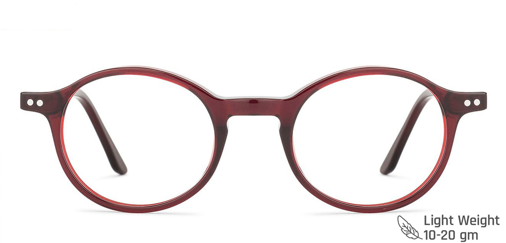 Red Round Full Rim Unisex Eyeglasses by Vincent Chase Computer Glasses-146345
