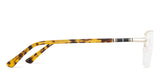 Gold Rectangle Half Rim Unisex Eyeglasses by Vincent Chase-143011